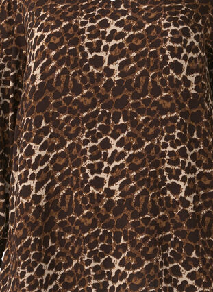 Zizzi Luipaardprint blouse met 3/4 mouwen, Leo AOP, Packshot image number 2