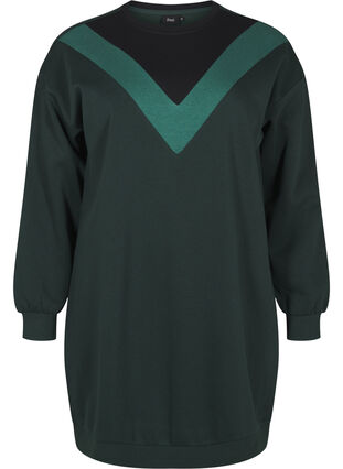 Zizzi Lang sweatshirt met colourblock, Scarab Color Block, Packshot image number 0