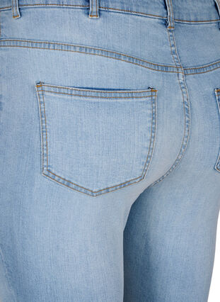 Zizzi Slim fit jeans met slijtagedetails, Light Blue, Packshot image number 3
