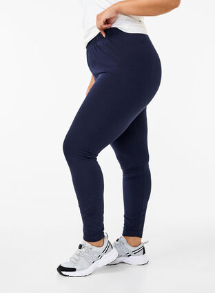 Zizzi Katoenen legging met voering, Night Sky, Model image number 2