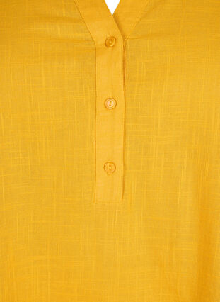 Zizzi Katoenen overhemdblouse met V-hals, Golden Yellow, Packshot image number 2