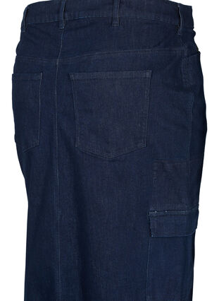 Zizzi Denim maxi-rok, Dark Blue Denim, Packshot image number 3