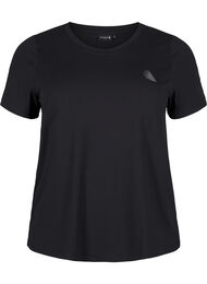 Slim fit sport T-shirt met ronde hals, Black