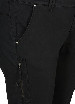 Zizzi Slim fit capri jeans met zakken, Black, Packshot image number 2