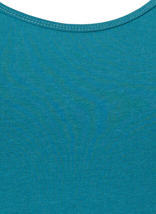 Zizzi Effen gekleurd basic top in katoen, Brittany Blue, Packshot image number 2