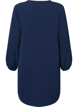 Zizzi Jurk met lange mouwen en V-hals, Navy, Packshot image number 1