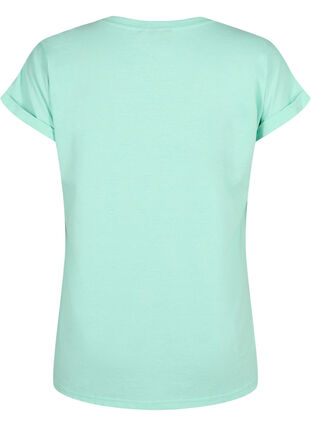 Zizzi T-shirt met korte mouwen van katoenmix, Cabbage, Packshot image number 1