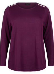 Blouse met decoratieve knopen, Potent Purple Mel.