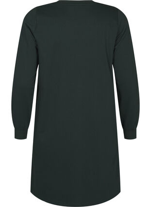 Zizzi Korte sweat jurk met kanten detail, Scarab, Packshot image number 1