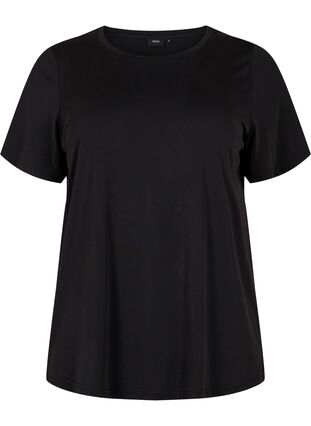 Zizzi T-shirt van Tencel ™ Modal met ronde hals, Black, Packshot image number 0