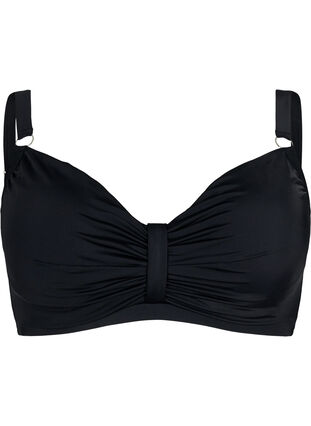 Zizzi Bikini-bh met beugel en drapering, Black, Packshot image number 0