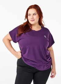 Effen gekleurd T-shirt voor sporten, Purple Pennant, Model