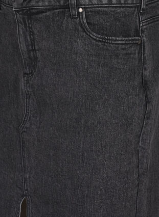 Zizzi Denim rok met split aan de voorkant, Dark Grey Denim, Packshot image number 2