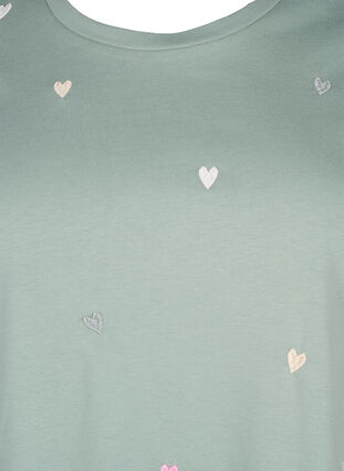 Zizzi T-shirt van biologisch katoen met hartjes, Chinois G. Love Emb., Packshot image number 2