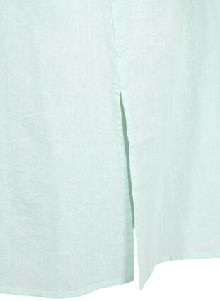 Zizzi Kaftanjurk van katoenmix met linnen, Brook Green, Packshot image number 3