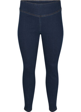 Zizzi Stretchy jeggings met hoge taille, Dark Blue, Packshot image number 0