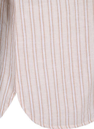 Zizzi Shirtblouse met knoopsluiting van katoen-linnenmix, Sandshell White, Packshot image number 3
