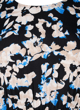 Zizzi Viscose jurk met print en lange mouwen, Bl.Antique White AOP, Packshot image number 2