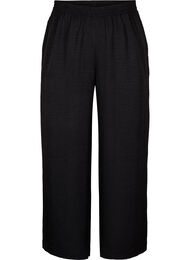 Losse broek met elastische tailleband en zakken, Black