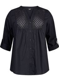 FLASH - Shirt met gehaakt detail, Black