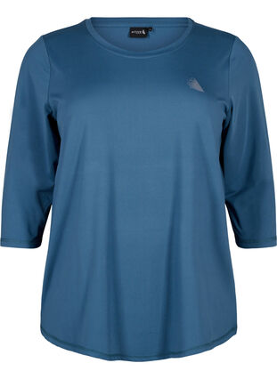 Zizzi Training blouse met 3/4 mouwen, Indian Teal, Packshot image number 0