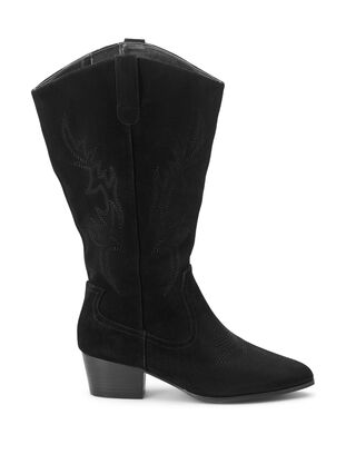 Zizzi Wide fit - Suède cowboylaarzen, Black, Model image number 1