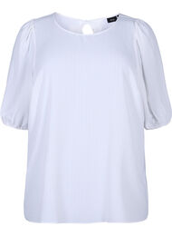 Blouse met korte mouwen en een strik op de rug, Bright White