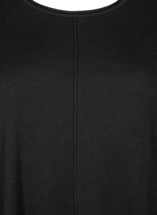 Zizzi Gebreide blouse gemaakt van katoen en viscose., Black, Packshot image number 2