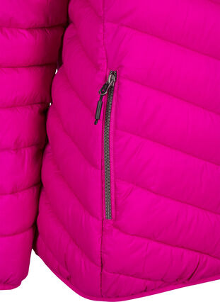 Zizzi Lichtgewicht jas met capuchon, Fuchsia Red, Packshot image number 3