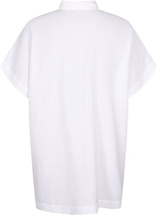 Zizzi Lang shirt van viscose met korte mouwen, Bright White, Packshot image number 1