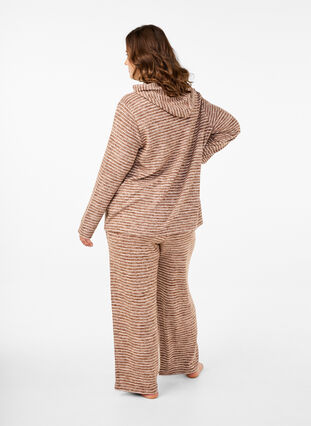 Zizzi Losse broek met elastische tailleband, Fondue Fudge, Model image number 1