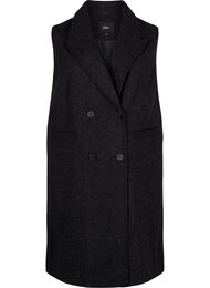 Lang vest in wollen look, Dark Grey Melange