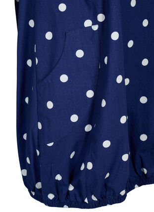 Zizzi Bedrukte katoenen jurk met korte mouw, Medieval Blue, Packshot image number 3