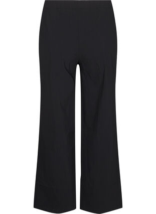 Zizzi Wijde broek met elastische tailleband, Black, Packshot image number 1