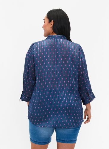 Zizzi Shirtblouse met stippen (GRS), Vintage Indigo Dot, Model image number 1