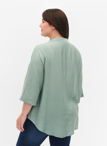 Zizzi Gekleurde blouse met 3/4 mouwen, Chinois Green, Model image number 1