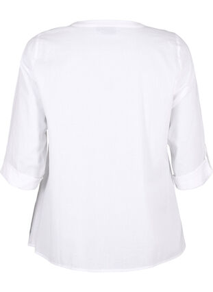Zizzi FLASH - Shirt met gehaakt detail, Bright White, Packshot image number 1