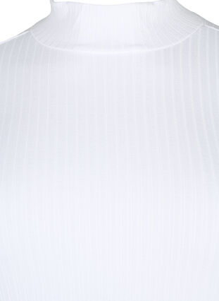 Zizzi Getailleerde Blouse van viscose met hoge hals., Bright White, Packshot image number 2