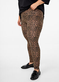 Viscose leggings met luipaardprint, DARK LEO AOP, Model