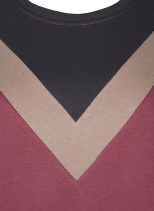 Zizzi Lang sweatshirt met colourblock, Rose B. Color Block, Packshot image number 2