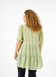 A-lijn viscose tuniek met veterdetail, Foam Green, Model