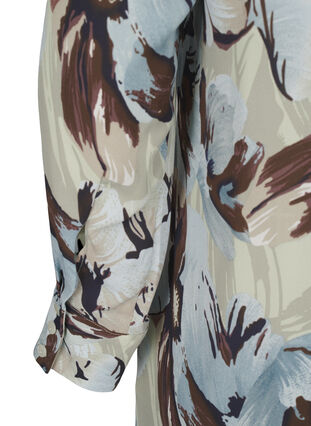 Zizzi Tuniek met lange mouwen en print, Grey Flower AOP, Packshot image number 3