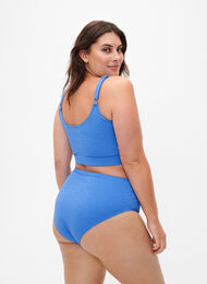 Tijgerprint bikinislip met hoge taille, Palace Blue, Model
