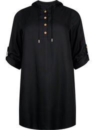 Tuniek van viscose met capuchon, Black