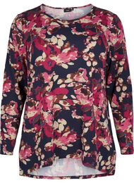 Gebloemde blouse met lange mouwen, Ev. Blue Rose Fl.AOP