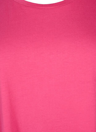 Zizzi T-shirt met korte mouwen van katoenmix, Raspberry Sorbet, Packshot image number 2