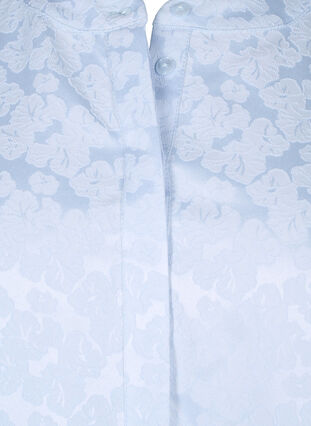 Zizzi Jacquard jurk met lange mouwen en ruches, Ancient Water, Packshot image number 2