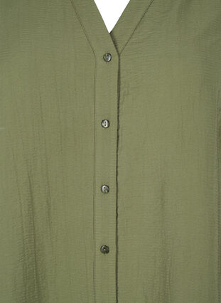 Zizzi Viscose overhemd blouse met driekwart mouwen., Winter Moss, Packshot image number 2