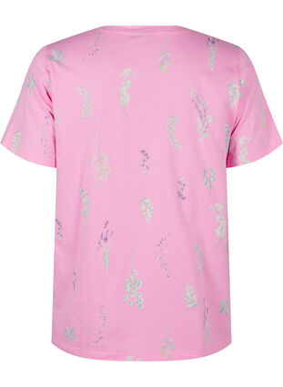 Zizzi T-shirt van biologisch katoen met bloemenprint, Rosebloom W. Flower, Packshot image number 1