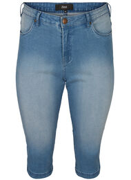 High waist Amy capri jeans met super slim fit, Light Blue Denim